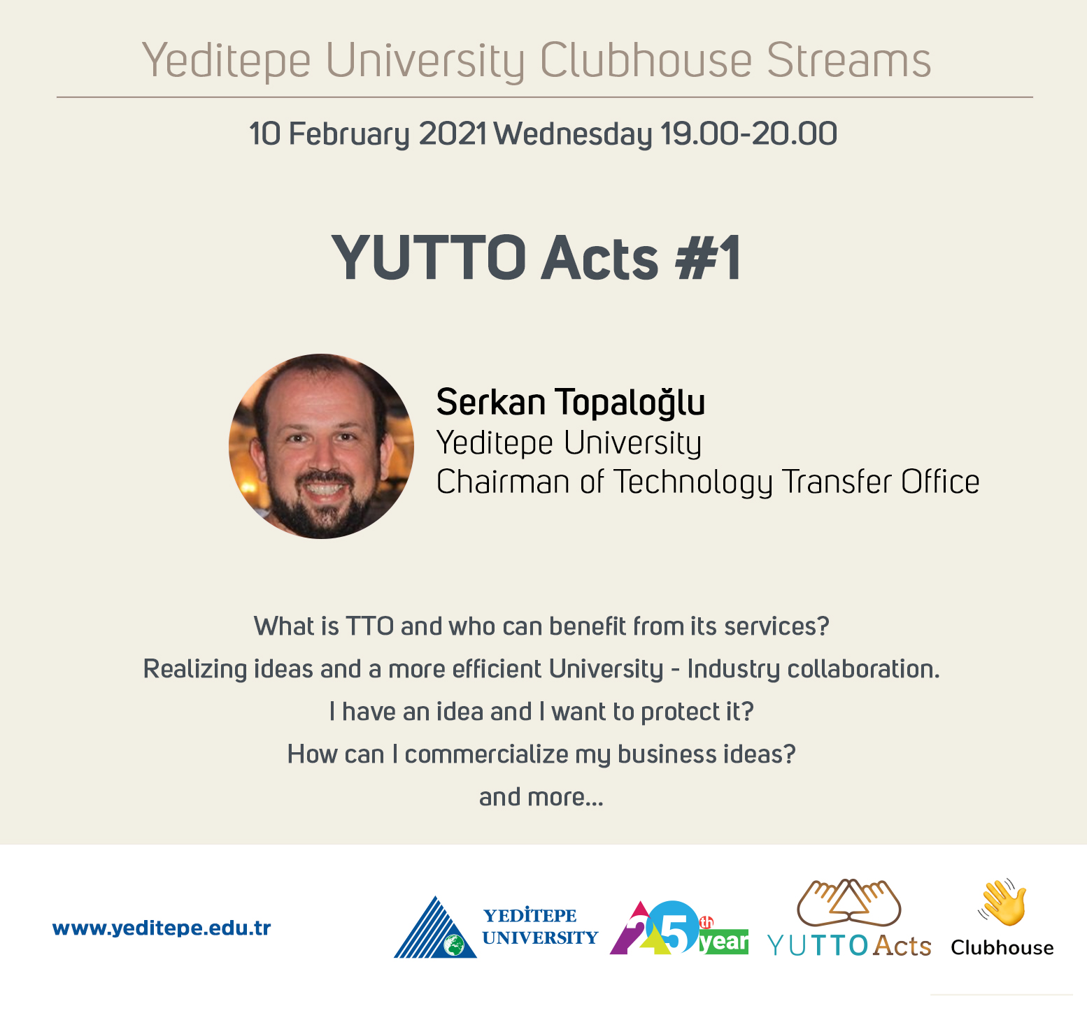 Yeditepe University Clubhouse Streams | YUTTO Acts #1