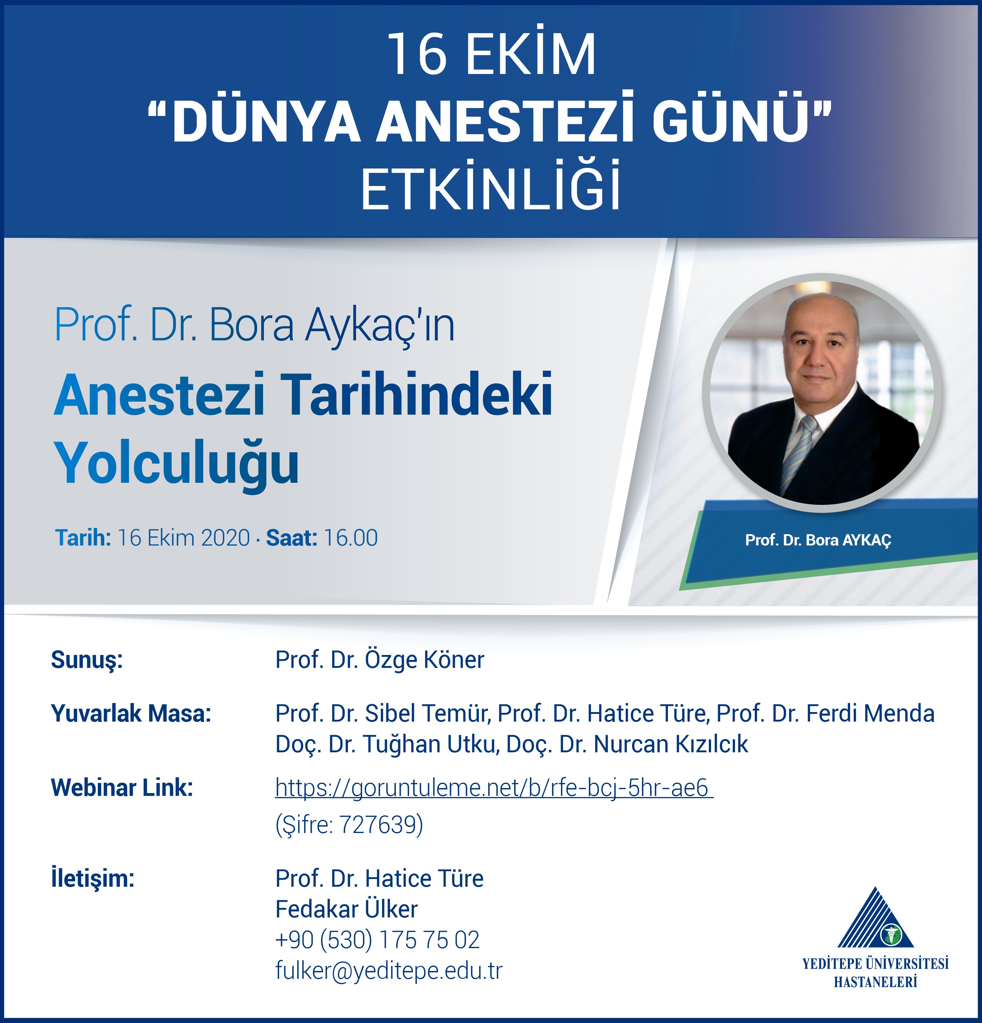 16 Ekim ''Dünya Anestezi Günü'' Etkinliği