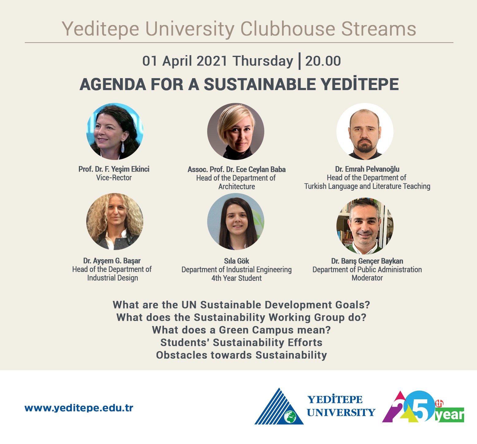 Yeditepe Üniversitesi Clubhouse Yayınları | Sürdürülebilir Yeditepe İçin Neler Yapıyoruz?