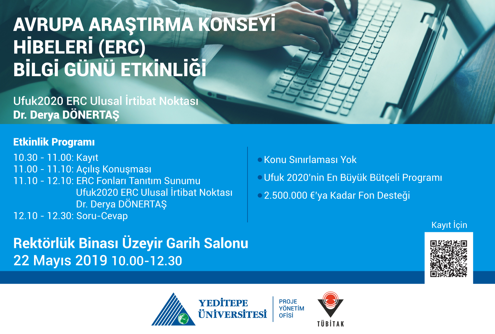 Proje Yönetim Ofisi - Avrupa Araştırma Konseyi Hibeleri (ERC) Eğitim ve Bilgi Günü