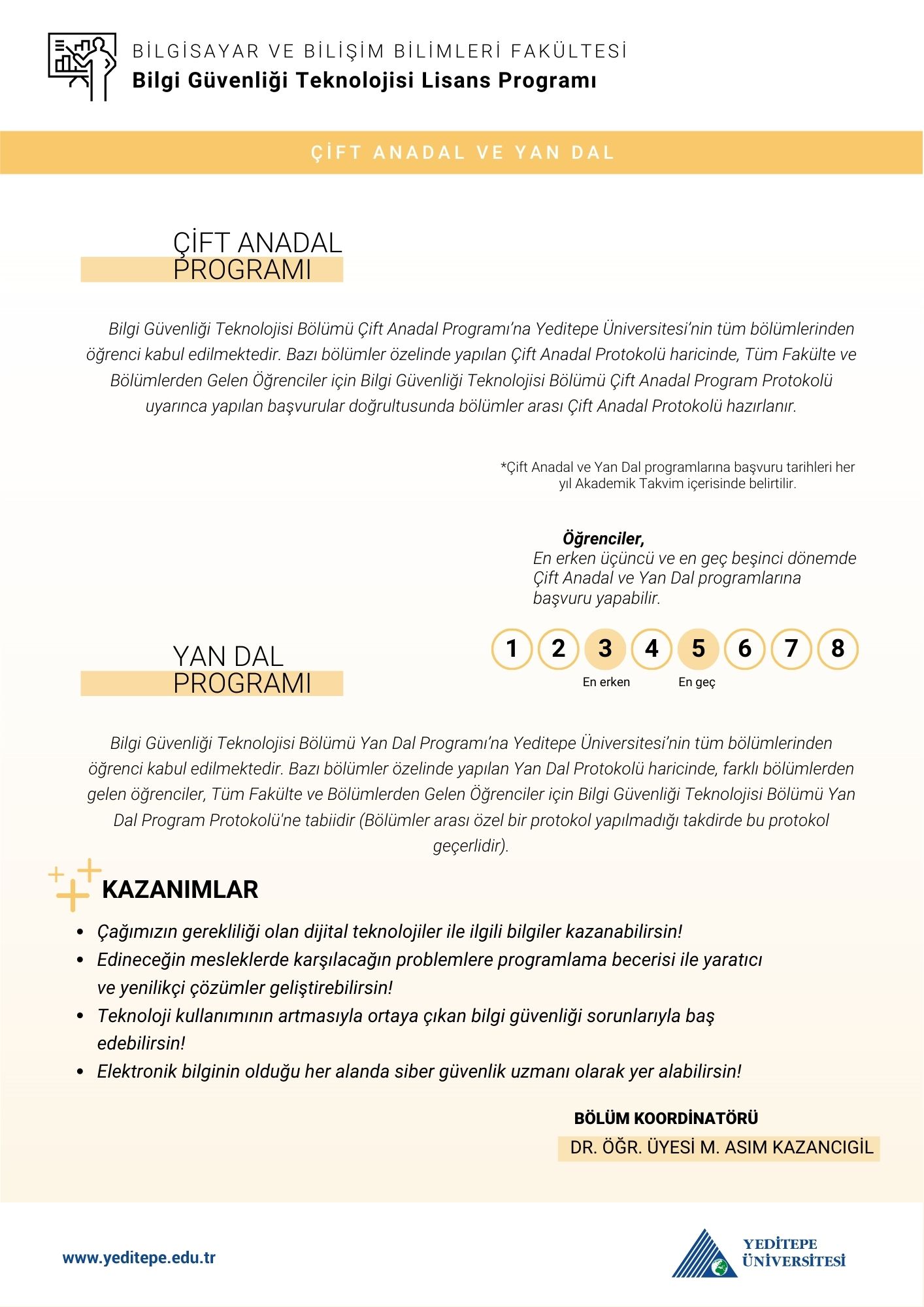 Bilgi Güvenliği Teknolojisi Bölümü Çap Yandal İnfografik