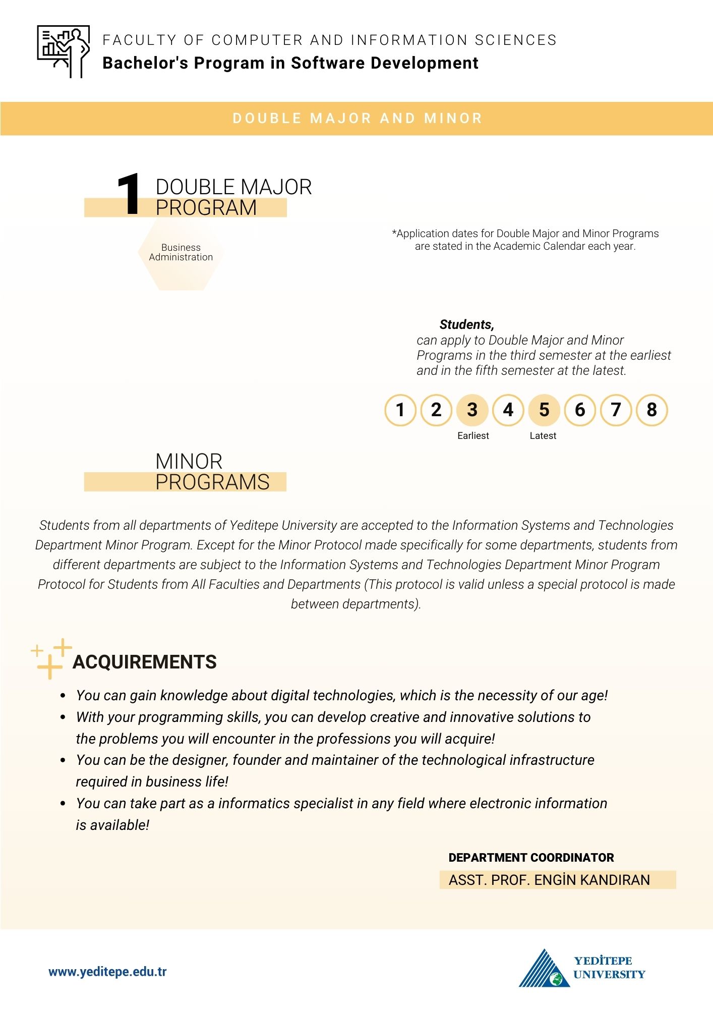 Software Development Department Double Major Minor