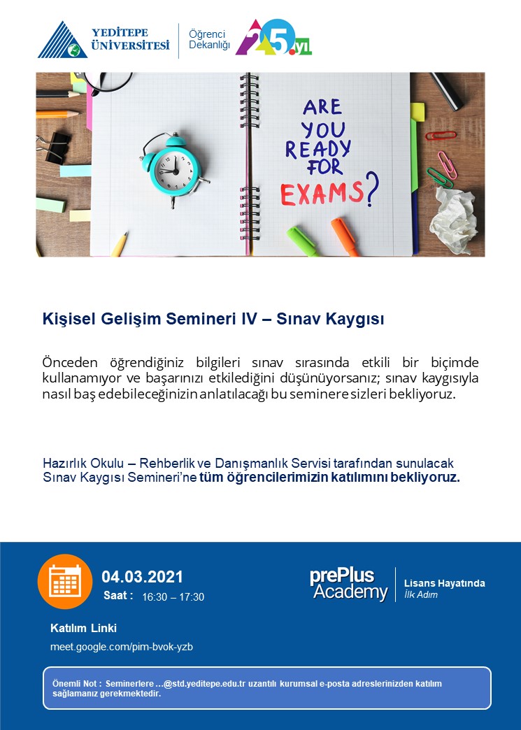 prePlus Academy - Kişisel Gelişim Semineri IV - Sınav Kaygısı