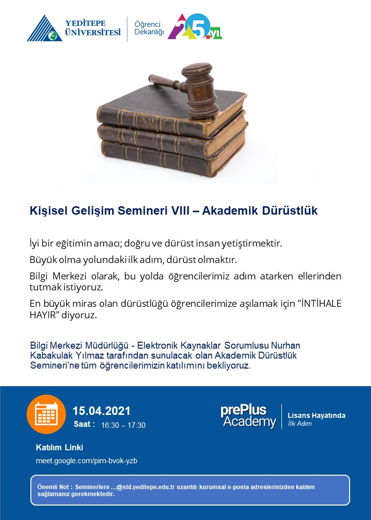 prePlus Academy - Kişisel Gelişim Semineri VIII - Akademik Dürüstlük