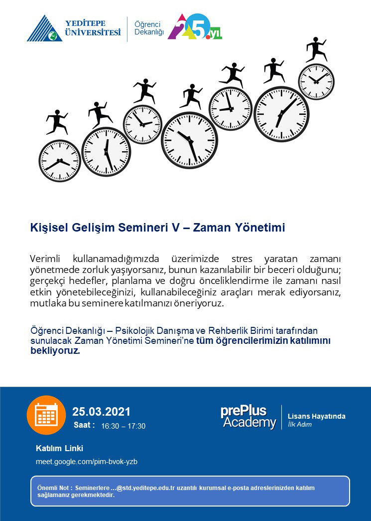 prePlus Academy - Kişisel Gelişim Semineri V - Zaman Yönetimi
