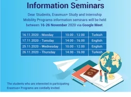 Erasmus+ Değişim Programları Bilgilendirme Seminerlerine Davetlisiniz!