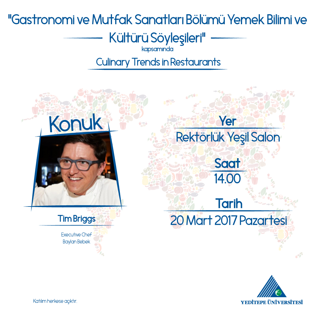 Gastronomi ve Mutfak Sanatları Bölümü  Yemek Bilimi ve Kültür Söyleşileri