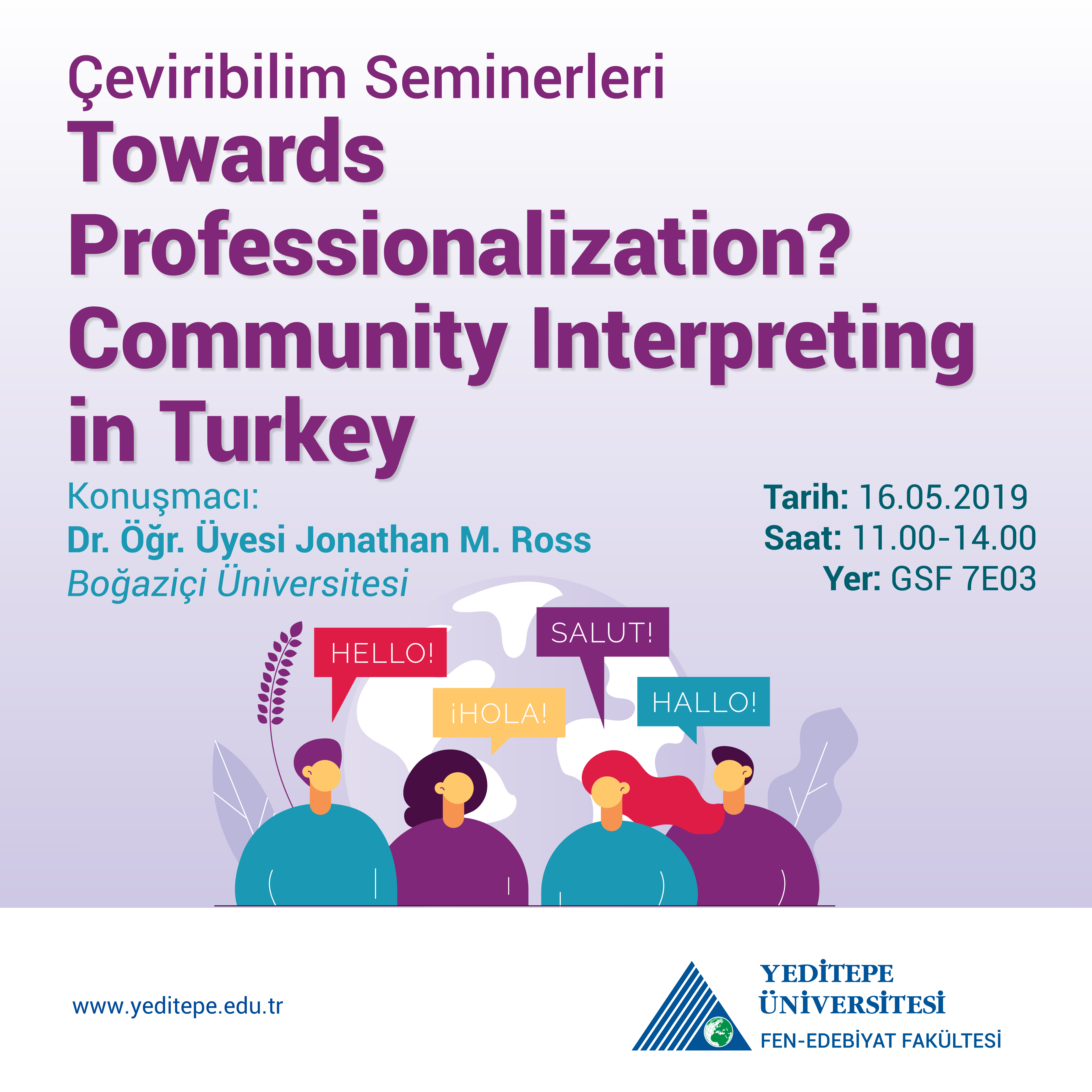 Çeviribilim Seminerleri | Towards Professionalization? Community Interpreting in Turkey