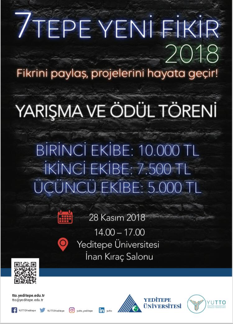 7Tepe Yeni Fikir 2018 Yarışma ve Ödül Töreni